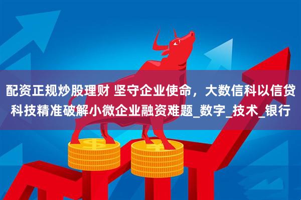 配资正规炒股理财 坚守企业使命，大数信科以信贷科技精准破解小微企业融资难题_数字_技术_银行